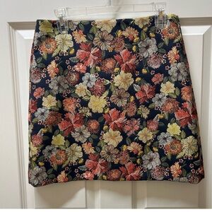 LOFT Multicolor Floral Tapestry Mini Skirt 8